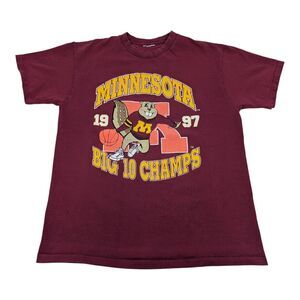 90s Minnesota Golden Gophers - Vintage College Big 10 Basketball T-Shirt Large L